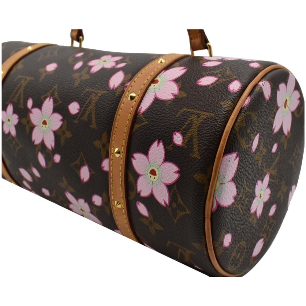 LOUIS VUITTON Papillon Monogram Cherry Blossom Tote Handbag Brown - Picture 9 of 11
